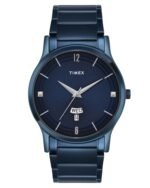 Fashion Men Quartz Blue Dial Analog Stainless Steel Watch TW000R460
