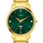 Fashion Men Quartz Green Dial Analog Stainless Steel Watch TW000R462