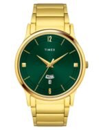 Fashion Men Quartz Green Dial Analog Stainless Steel Watch TW000R462