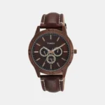 Timex Fashion Men's Digital Brown Dial Round Case Multifunction Function Watch -TW000U914