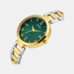 Fashion Women Quartz Green Dial Analog Stainless Steel Watch TW000X274 - Image 2