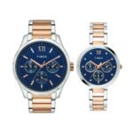 Timex Empera Pairs Blue Dial Round Case Multifunction Function Watch -TW00PR267