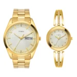 Timex Pairs Beige Round Analog Dial Watch- TW00PR307 - Image 2