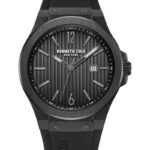 Kenneth Cole Quartz Analog with Date Black Dial Silicone Strap Watch for Men