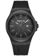 Kenneth Cole Quartz Analog with Date Black Dial Silicone Strap Watch for Men