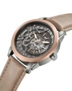 Kenneth Cole Automatic Grey Dial Brown Colour Leather Strap Watch For Men - Image 3