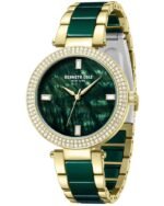 Kenneth Cole Quartz Analog Green Dial Green Stainless Steel & Ceramic Strap Watch For Women - Image 2