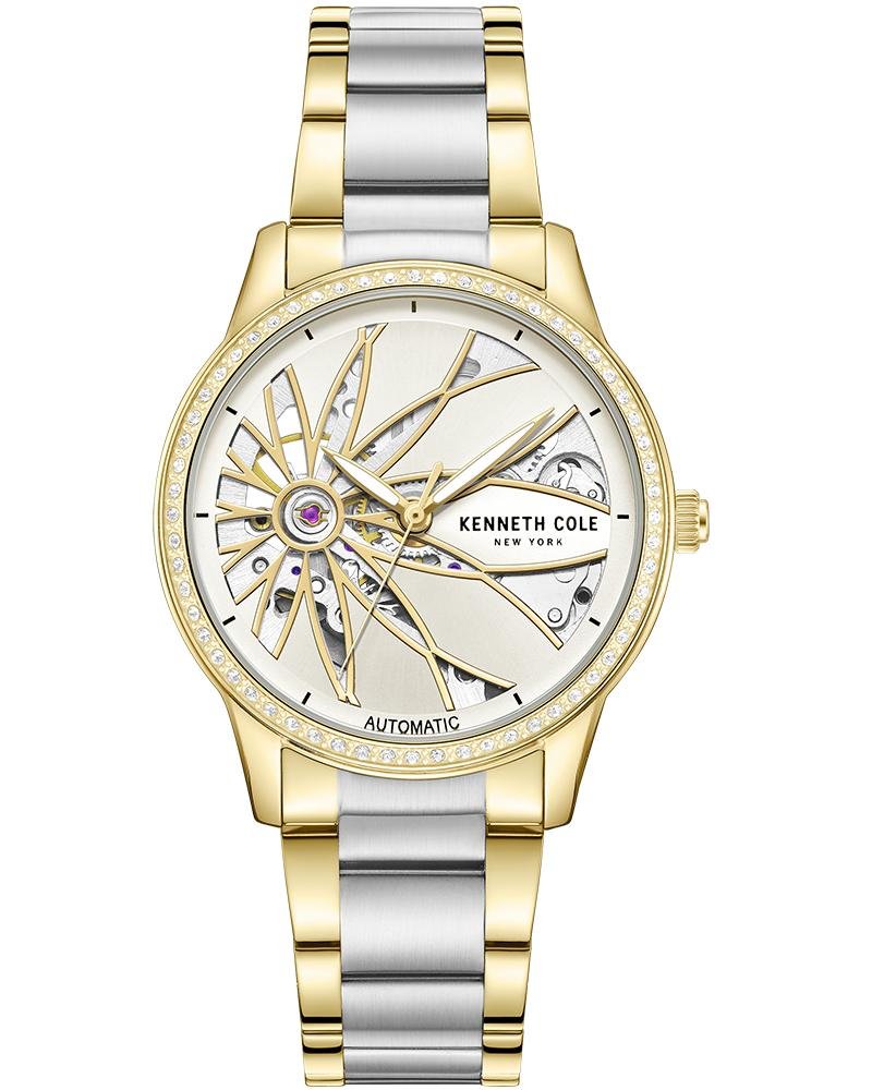 kcwll0060902ld_1 Kenneth Cole Automatic Silver Dial Two Toned Stainless Steel Strap Watch For Women - Image 1