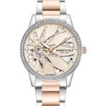 Kenneth Cole Automatic Rose Gold Dial Two Toned Stainless Steel Strap Watch For Women