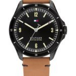 Tommy Hilfiger Quartz Analog Black Dial Leather Strap Watch for Men