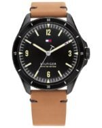 Tommy Hilfiger Quartz Analog Black Dial Leather Strap Watch for Men