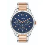 Timex Empera Pairs Blue Dial Round Case Multifunction Function Watch -TW00PR267