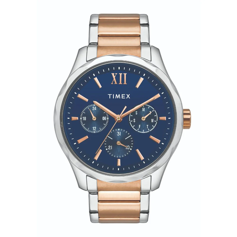 tw00pr267_1 Timex Empera Pairs Blue Dial Round Case Multifunction Function Watch -TW00PR267 - Image 1
