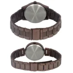 Fashion Couple Quartz Brown Dial Analog Stainless Steel Watch TW00PR295 - Image 2