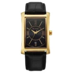 Titan Regalia Allure Analog with Date and Black Dial Black Leather Strap Watch for Men