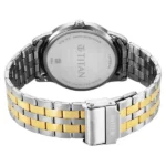 Titan Karishma Festive Analog with Royal Blue Dial Dual Tone Stainless Steel Strap Watch for Men - Image 4