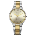 Titan Edge Gleam Quartz Analog Champagne Dial Two Toned Stainless Steel Strap Watch For Women