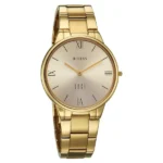 Titan Edge Gleam Quartz Analog Champagne Dial Golden Stainless Steel Strap Watch For Women