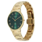 Titan Edge Gleam Quartz Analog Green Dial Golden Stainless Steel Strap Watch For Women - Image 2
