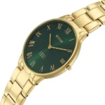 Titan Edge Gleam Quartz Analog Green Dial Golden Stainless Steel Strap Watch For Women - Image 3