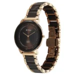 Titan Edge Melange Quartz Analog Brown Dial Rose Gold Steel & Ceramic Strap Watch For Women - Image 2