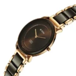 Titan Edge Melange Quartz Analog Brown Dial Rose Gold Steel & Ceramic Strap Watch For Women - Image 3