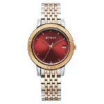 Titan Titan Karishma Quartz Analog Red Dial Two Toned Stainless Steel Strap Watch For Women