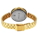 Titan Titan Karishma Quartz Analog Pink Dial Golden Stainless Steel Strap Watch For Women - Image 4