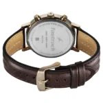 Fastrack Chrome K Quartz Multifunction Green Dial Brown Leather Strap Watch For Guys - Image 5