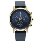Fastrack Chrome K Quartz Multifunction Blue Dial Blue Leather Strap Watch For Guys
