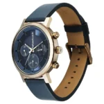 Fastrack Chrome K Quartz Multifunction Blue Dial Blue Leather Strap Watch For Guys - Image 3