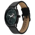 Fastrack Tick Tock Quartz Multifunction Green Dial Leather Strap Watch For Guys - Image 3