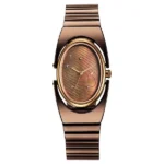Fastrack UFO Quartz Analog Brown Mother Of Pearl Dial Brown Colour Stainless Steel Strap Watch For Girls