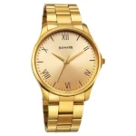 Sonata Traditional Essentials Quartz Analog Champagne Dial Golden Metal Strap Watch For Men