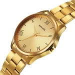 Sonata Traditional Essentials Quartz Analog Champagne Dial Golden Metal Strap Watch For Men - Image 3