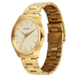 Sonata Traditional Essentials Quartz Analog Champagne Dial Golden Metal Strap Watch For Men - Image 3