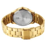 Sonata Traditional Essentials Quartz Analog Champagne Dial Golden Metal Strap Watch For Men - Image 4