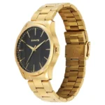 Sonata Traditional Essentials Quartz Analog Black Dial Golden Metal Strap Watch For Men - Image 2