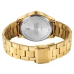 Sonata Traditional Essentials Quartz Analog Black Dial Golden Metal Strap Watch For Men - Image 4