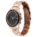 Sonata Chronos Quartz Analog with Date Black Dial Rose Gold Colour Stainless Steel Strap Watch For Men - Image 3