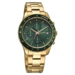Sonata Chronos Quartz Analog with Date Green Dial Golden Colour Stainless Steel Strap Watch For Men - Image 2