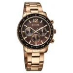 Sonata Chronos Quartz Analog with Date Brown Dial Rose Gold Colour Stainless Steel Strap Watch For Men