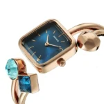 Sonata Aura Quartz Analog Blue Dial Rose Gold Stainless Steel Strap Watch For Women - Image 3