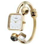 Sonata Aura Quartz Analog White Mother of Pearl Dial Golden Stainless Steel Strap Watch For Women - Image 2