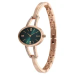 Sonata Aura Quartz Analog Green Dial Rose Gold Stainless Steel Strap Watch For Women - Image 2