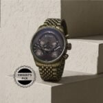 Titan Micromotors Analog with Independent Hour, Minute and 2nd Sub-Dial Olive Dial Stainless Steel Strap Watch for Men