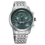 Titan Micromotors Analog with Independent Hour, Minute and 2nd Sub-Dial Green Dial Stainless Steel Strap Watch for Men
