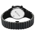 Titan Micromotors Analog with Date and Sun-Moon Sub-Dial and Blue Dial Black Stainless Steel Strap Watch for Men - Image 3