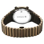 Titan Micromotors Analog with Date and Sun-Moon Sub-Dial and Khaki Dial Khaki Stainless Steel Strap Watch for Men - Image 4