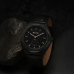 Titan Contour Analog with Small Second and Black Dial Black Leather Strap Watch for Men